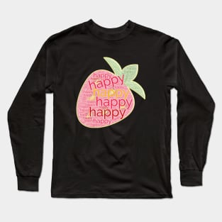 Happy Strawberry Cloud Design Long Sleeve T-Shirt